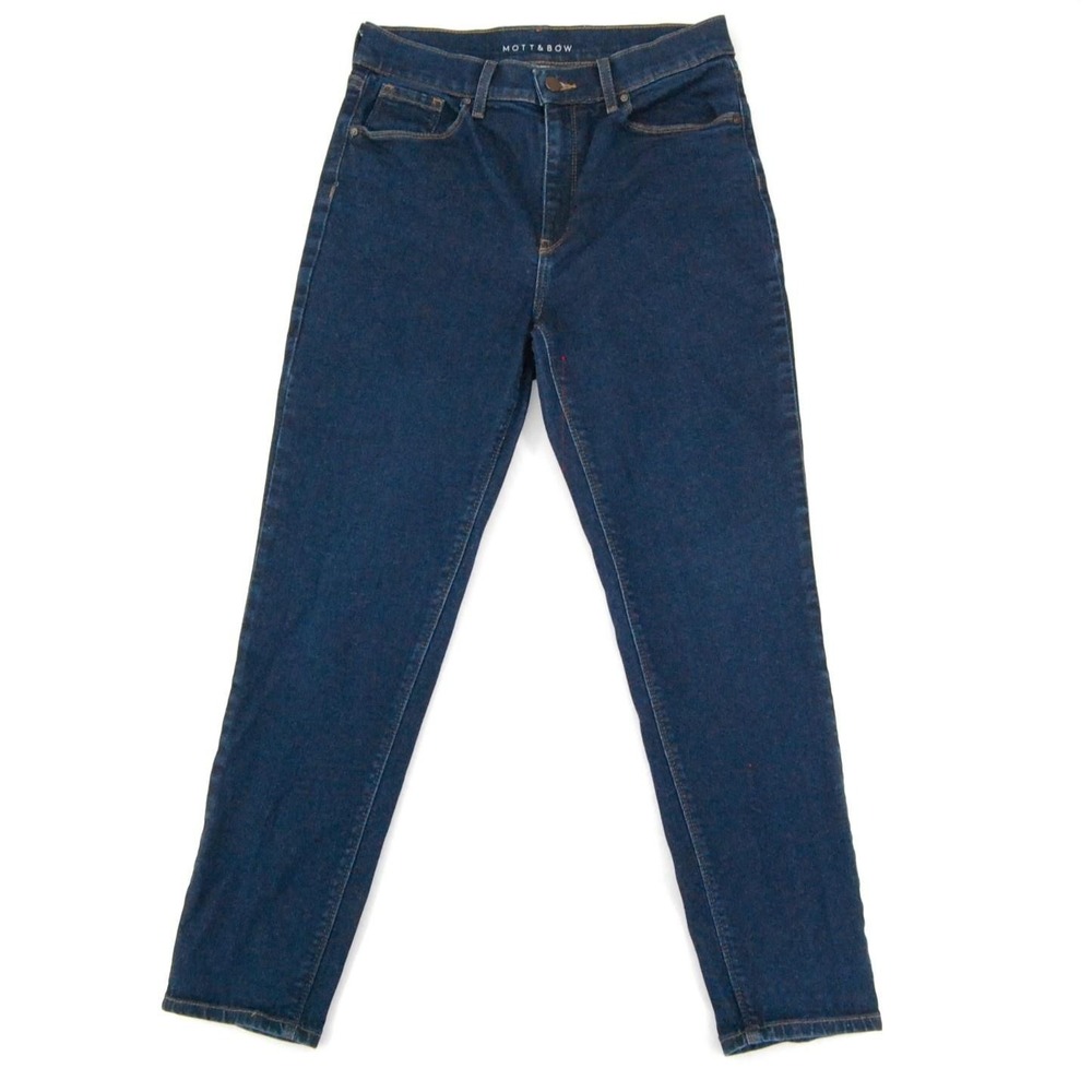 Mott & Bow Mom Jeans Womens 30x28 Blue Rinse Wash High Rise Stretch Denim